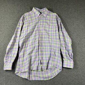 Grady Ervin & Co 100% Linen Button Up Shirt  Mens L Multi Plaid Long Sleeve
